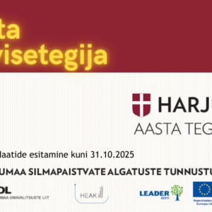 


Kes on Harjumaa tervise edendaja? ❤️
Aita tunnustada inimest, kes on oma tegevusega mõjutanud teiste tervisekäitumist või tõstnud teadlikkust ning aidanud muuta keskkonda tervisesõbralikumaks. 

Esita kandidaat "Harjumaa Aasta Tegija 2025" konkursi Aasta Tervisetegija kategoorias! Lisainfo ja esitamine: https://www.heak.ee/harjumaa-aasta-tegija/harjumaa-tervisetegija/